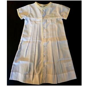 Petit Ami Newborn Hand Embroidered Gown White Christening Baptism Unisex Pintuck